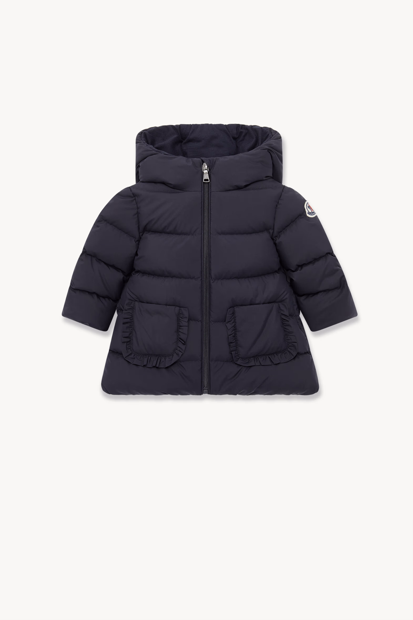 Molan Hooded Down Jacket Girl Navy Blue Moncler 0